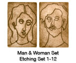 Man & Woman Diptych — etching 1-12