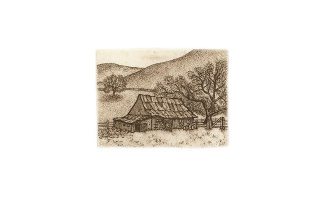 Countryside Barn — etching 1-17