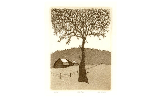 Old Barn — etching 1-25